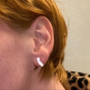 Rose gold California shape stud earrings